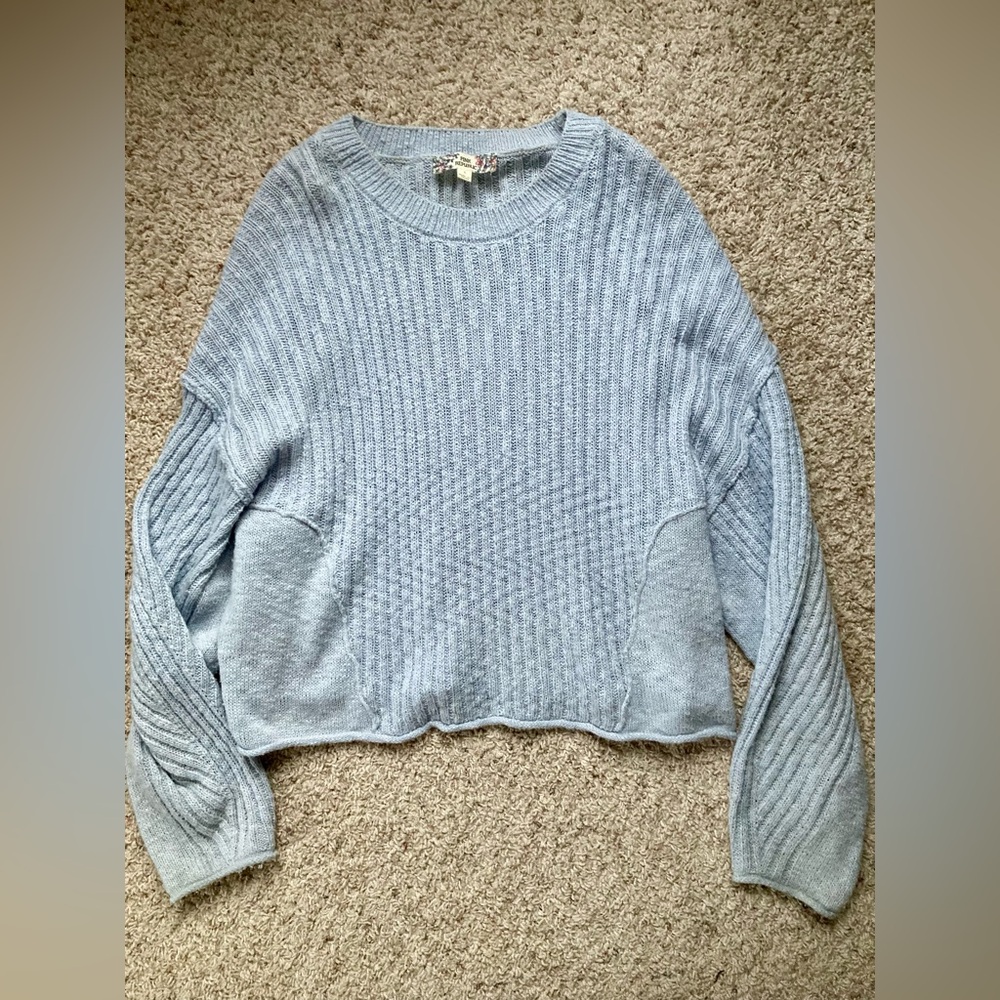 Pink Republic Light Blue Textured Knit Sweater